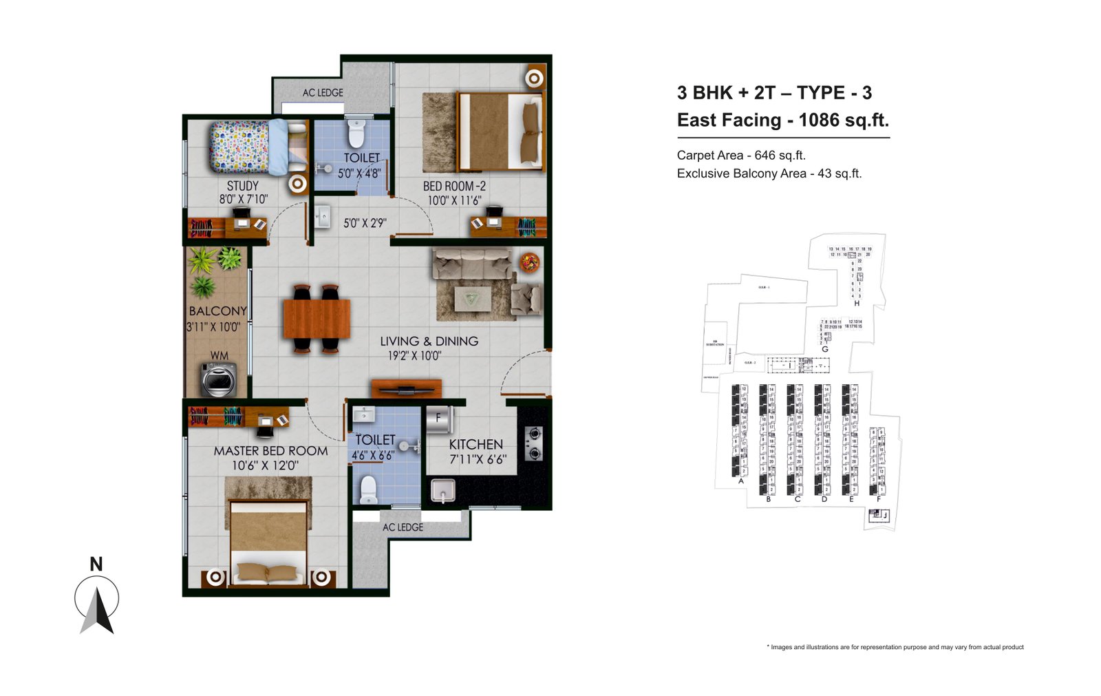 3BHK DELUXE – SOUTH FACING